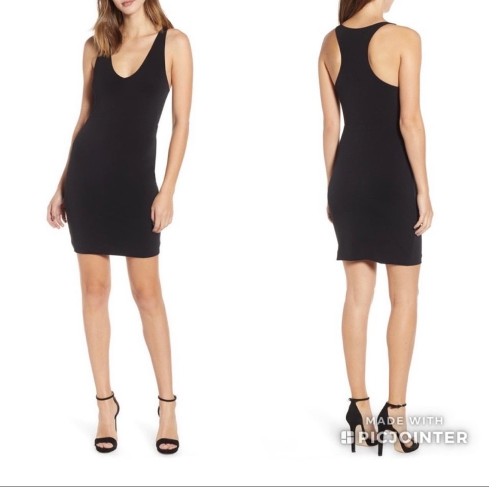 Leith body hugging black tank dress XXS